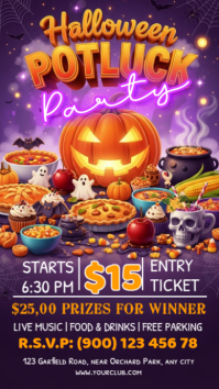 White Joyful Halloween Potluck Party Instagram Story template