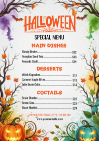 Wit Halloween Special Menu A4 Template