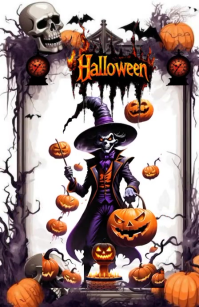 White Joyful Halloween Tabloid template