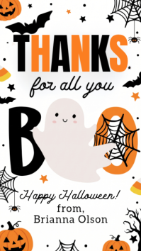 White Halloween Thank You Digitalt display Template