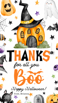 White Halloween Thank You Instagram Story Template