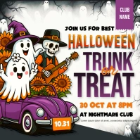 White Joyful Halloween Trick Or Treat Instagram Post Instagram-bericht template