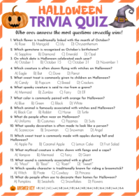 White Halloween Trivia Quiz A6 Template