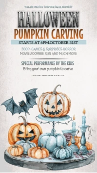 White Joyful Haloween Instagram Story template