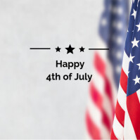 White Joyful Happy 4th July Instagram Post Instagram-Beitrag template