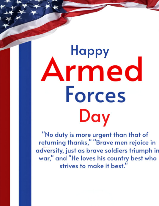 Copy of White Joyful Happy Armed Forces Day Flyer (us Letter ...