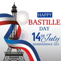 White Joyful Happy Bastille Day 14 Of July Independence Day  Instagram Post Instagram-Beitrag template