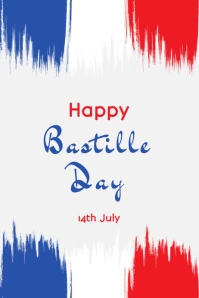 White Joyful Happy Bastille Day  Banner 4' × template