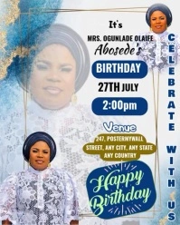 White Joyful Happy Birthday/celebrate With Us  Instagram Portrait template