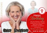 White Joyful HAppy Birthday Celebration A5 template