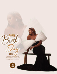 White Joyful Happy Birthday Design Templates  Flyer (us Letter)