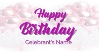 White Joyful Happy Birthday  Digital Display (16:9) template