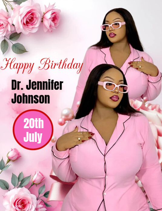 White Joyful Happy Birthday  Flyer (us Letter) Pamflet (VSA Brief) template