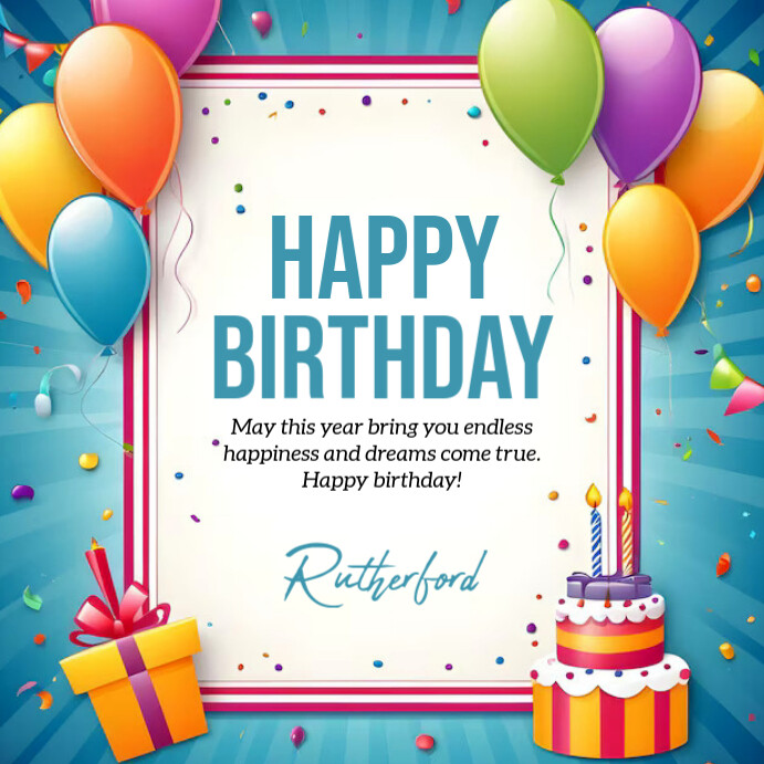 Plantilla de White Joyful Happy Birthday Instagram Post | PosterMyWall