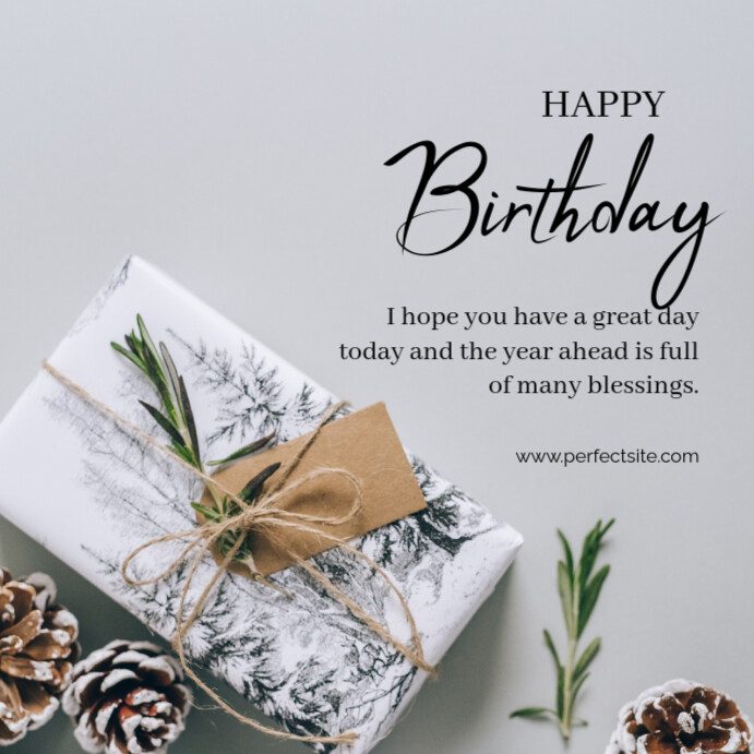 White Joyful Happy Birthday Instagram Post template