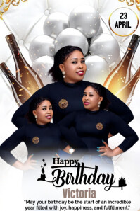 Weiß Birthday Celebration Pinterest-afbeelding Template