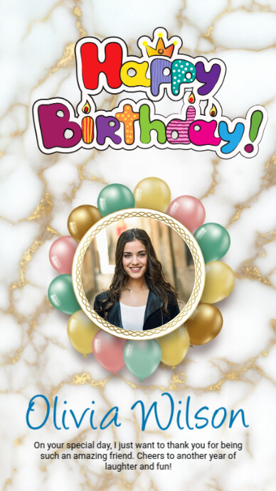 White Joyful Happy Birthday Template 2025 Instagram Story Instagram-verhaal