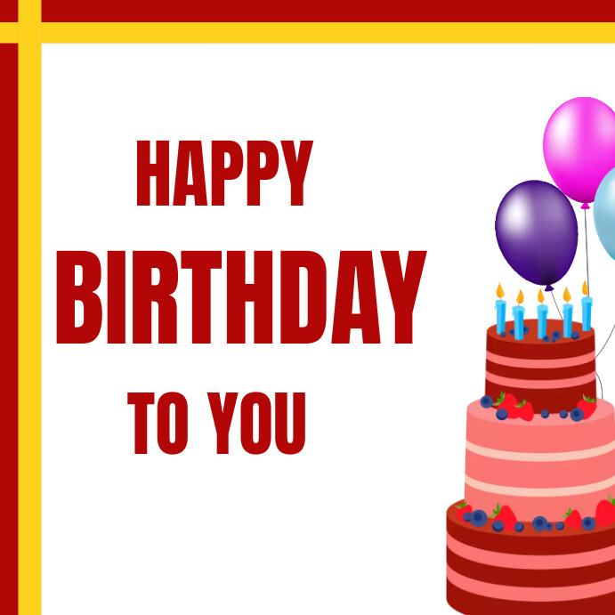 Plantilla de White Joyful Happy Birthday To You Instagram | PosterMyWall