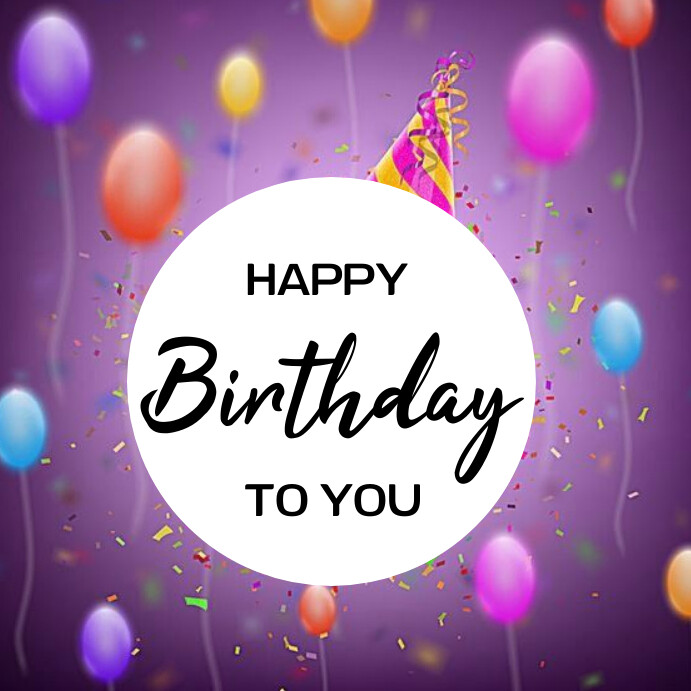 Plantilla de White Joyful Happy Birthday To You Instagram | PosterMyWall
