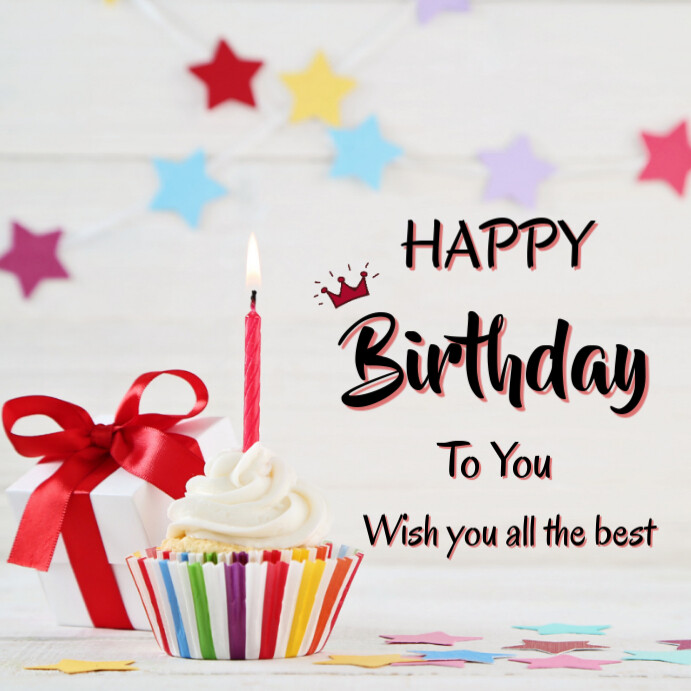 Plantilla de White Joyful Happy Birthday To You Instagram Post ...