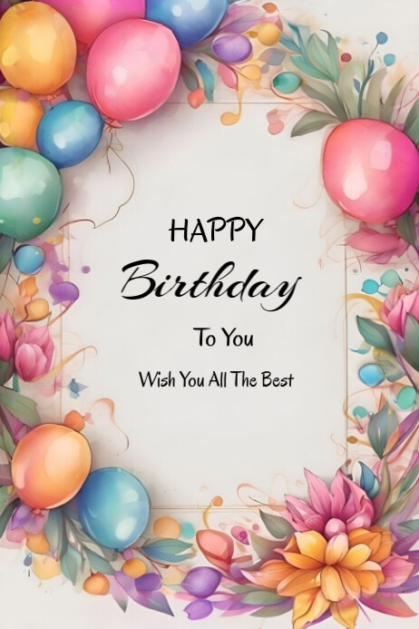 Plantilla de White Joyful Happy Birthday To You Poster | PosterMyWall