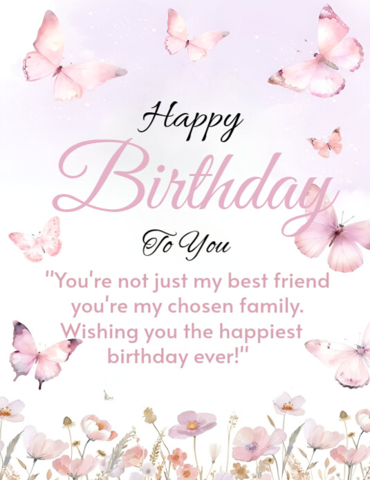 White Joyful Happy Birthday Wish Flyer Birthday Poster Instagram Post Flyer (us Letter) template
