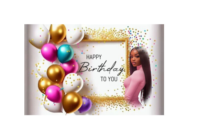 White Joyful Happy Birthday Youtube Thumbnail template