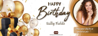 White Joyful  Happy Bithday balloons business post Facebook Cover Photo template