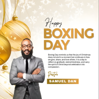 White Joyful Happy Boxing Day Square (1:1) template