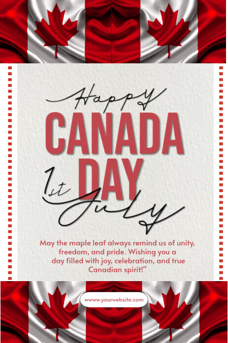 White Joyful Happy Canada Day Poster Plakkaat template