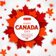 White Joyful Happy Canada Day Square (1:1) template