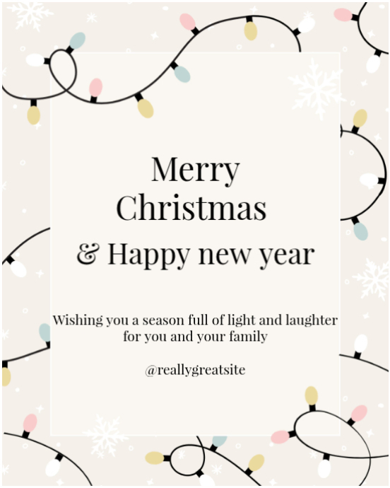 White Joyful Happy Christmas Instagram Portrait Template | PosterMyWall