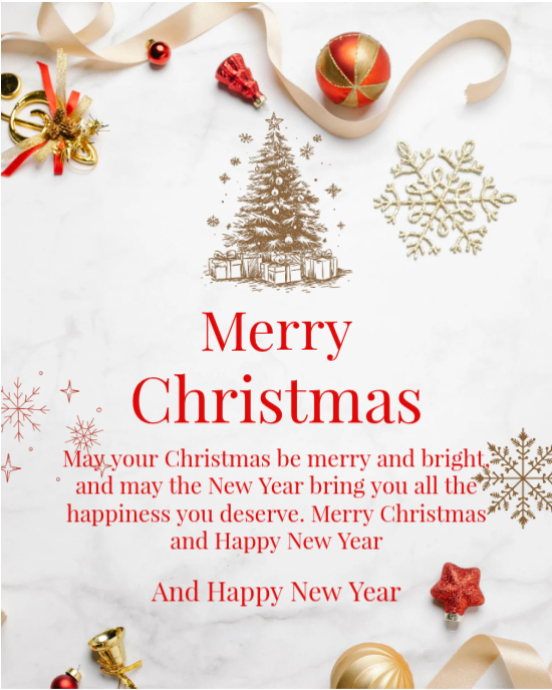 White Joyful Happy Christmas Instagram Portrait Template | PosterMyWall