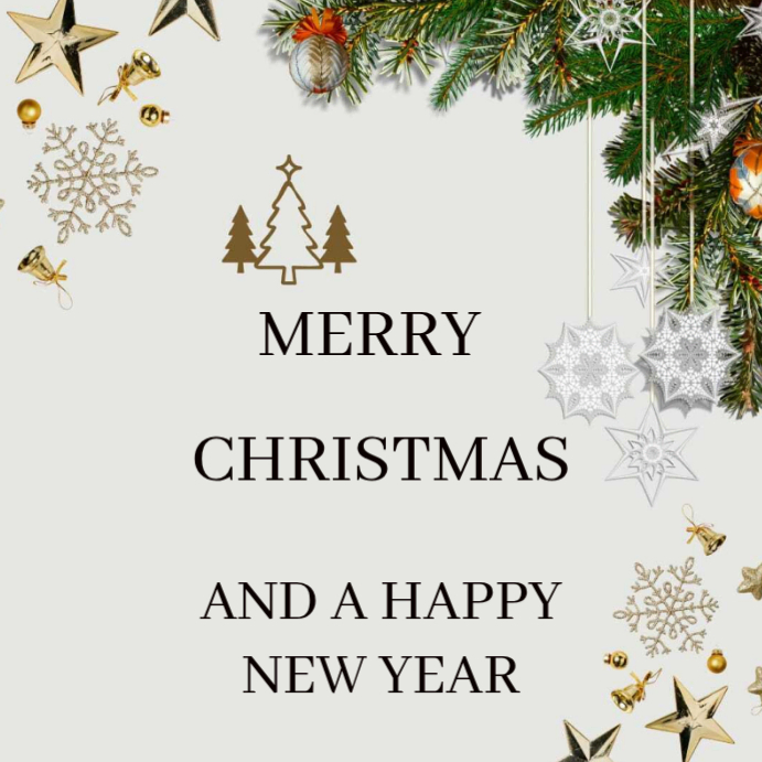 White Joyful Happy Christmas Instagram Post Template | PosterMyWall