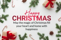 White Joyful Happy Christmas  Label template