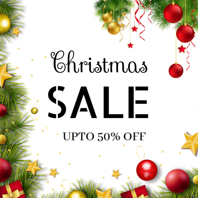 Copy of White Joyful Happy Christmas Sale Template Instagram Post ...