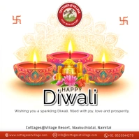 White Joyful Happy Diwali Instagram Post template
