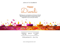 White Joyful Happy Diwali Template 2025 Postcard