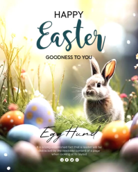 White Joyful Happy Easter Instagram Portrait Video template
