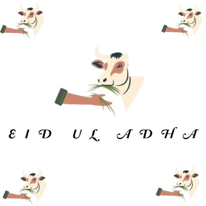 White Joyful Happy Eid Ul Adha Logo template