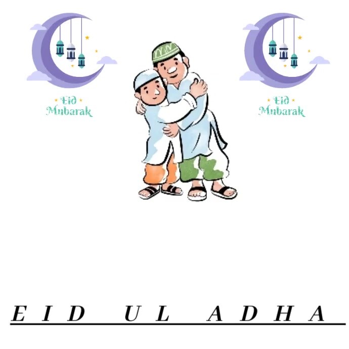 White Joyful Happy Eid UL adha Logo template