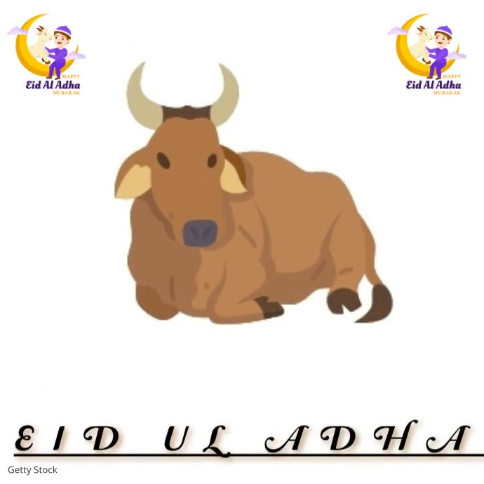 White Joyful Happy Eid Ul Adha Logo template