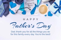 White Joyful Happy Father's Day Celebration P Label template