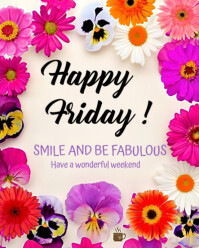 White Joyful Happy Friday Poster  Instagram Portrait template