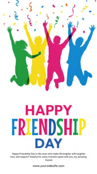 White Joyful Happy Friendship Day  Instagram Story template