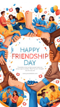 White Joyful Happy Friendship Day  Instagram Story template
