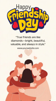 White Joyful Happy Friendship Day  Instagram Story template