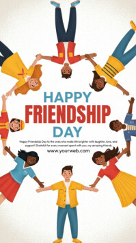 White Joyful Happy Friendship Day Instagram Story template