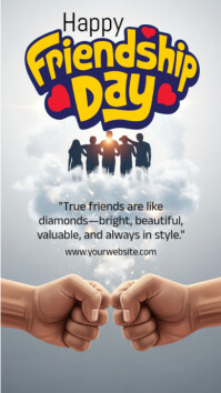 White Joyful Happy Friendship Day Instagram Story template