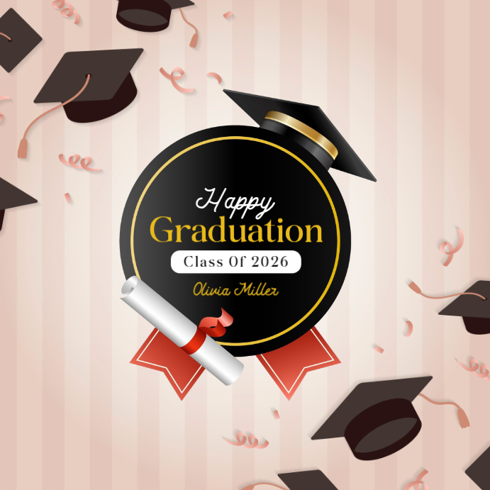 White Joyful Happy Graduation Instagram Post Template | PosterMyWall
